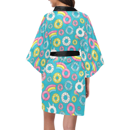Donut Pattern Print Design DN013 Women's Short Kimono