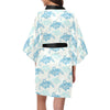 Sea Turtle Pattern Print Design T01 Women's Short Kimono