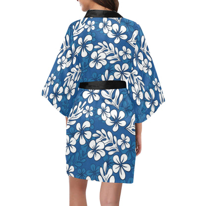 Plumeria Pattern Print Design PM015 Women's Short Kimono