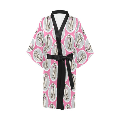 Rabbit Pattern Print Design RB019 Women's Short Kimono