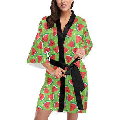 Watermelon Pattern Print Design WM05 Women's Short Kimono