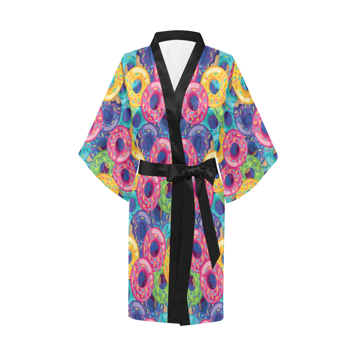 Donut Pattern Print Design DN010 Women's Short Kimono