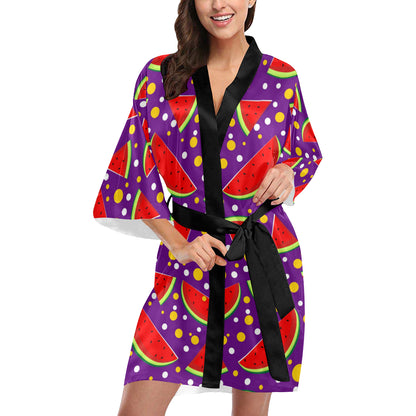 Watermelon Pattern Print Design WM010 Women's Short Kimono