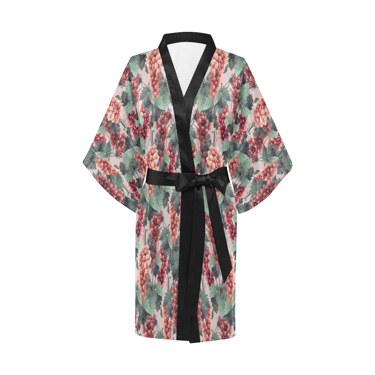 Grape Pattern Print Design GP01 Women's Short Kimono