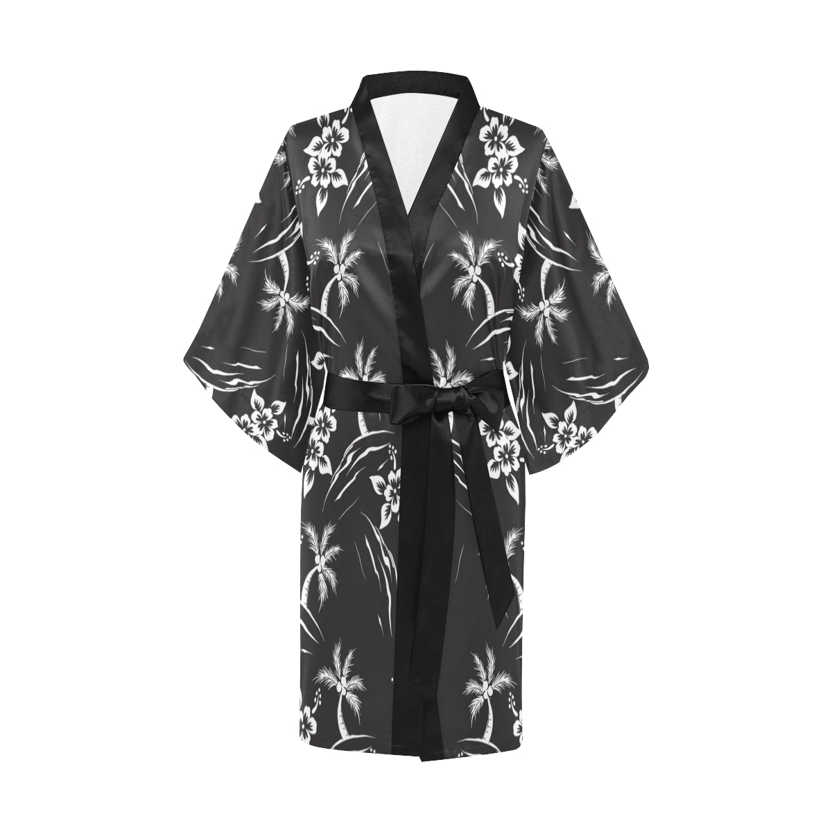 Palm Tree Pattern Print Design PT02 Women's Short Kimono