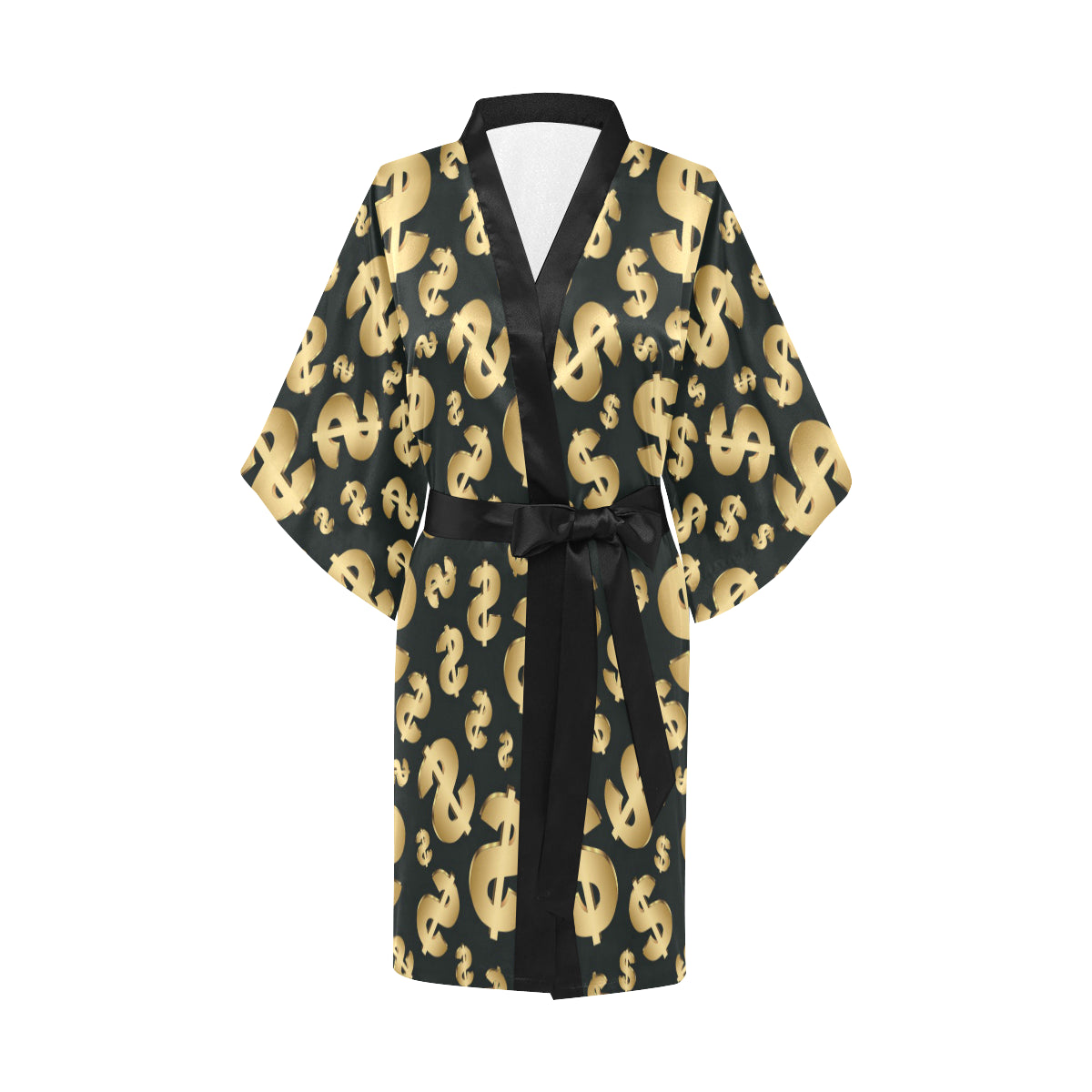 Dollar Pattern Print Design DO04 Women's Short Kimono