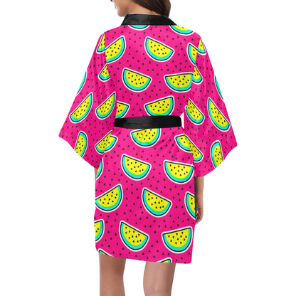 Watermelon Pattern Print Design WM04 Women's Short Kimono