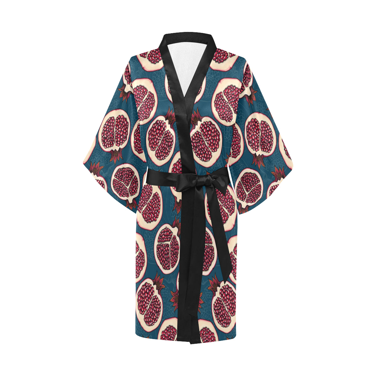 Pomegranate Pattern Print Design PG02 Women's Short Kimono