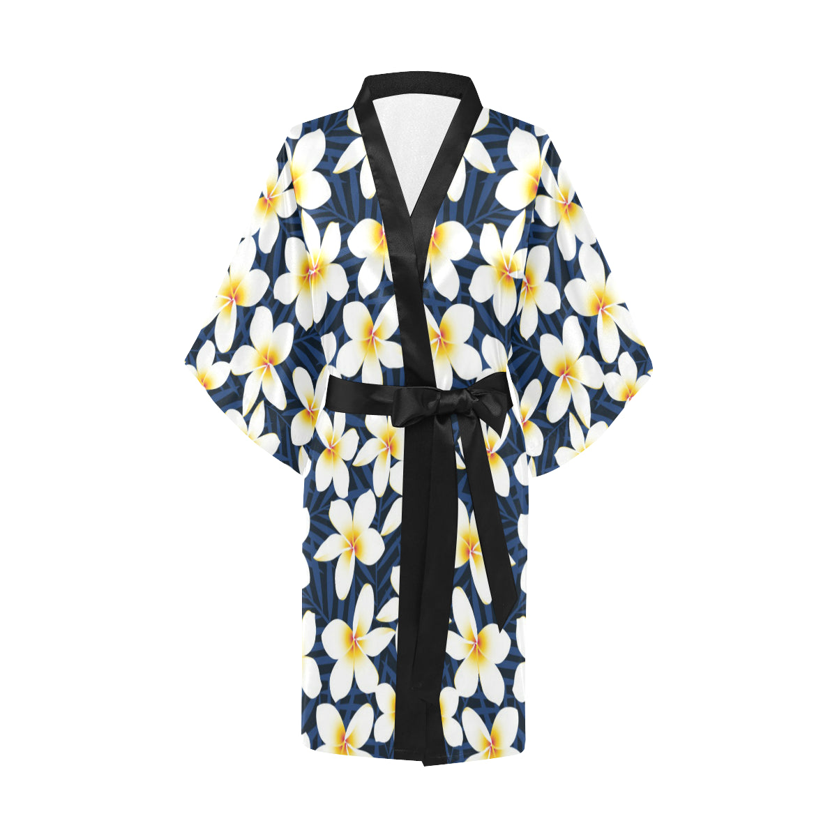 Plumeria Pattern Print Design PM026 Women's Short Kimono