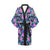 Neon Hibiscus Pattern Print Design HB016 Women's Short Kimono