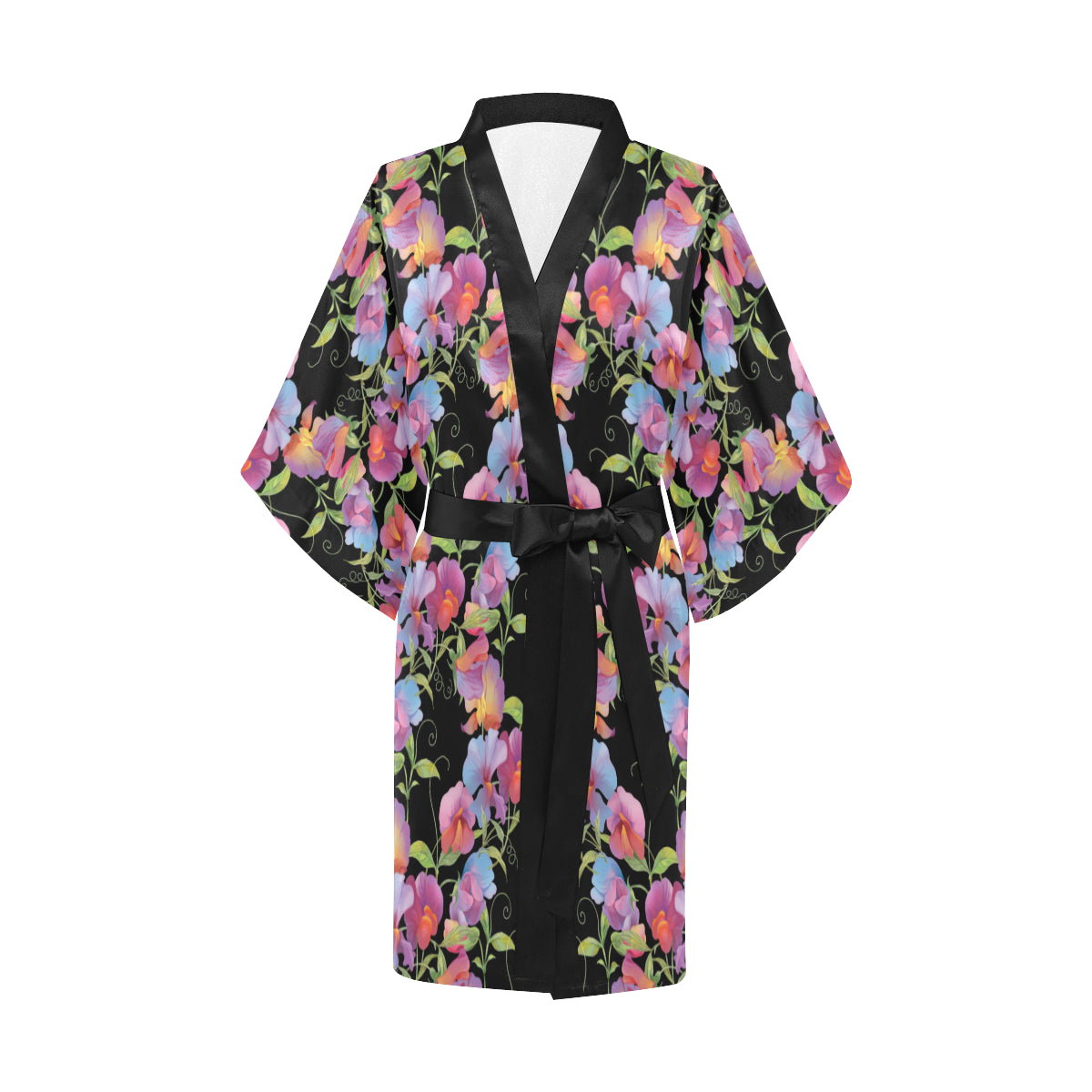 Peony Pattern Print Design PE012 Women's Short Kimono