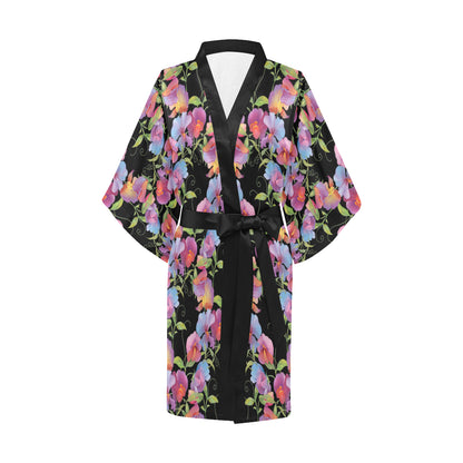 Peony Pattern Print Design PE012 Women's Short Kimono