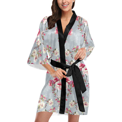 Summer Floral Pattern Print Design SF02 Women's Short Kimono