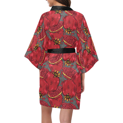 Pomegranate Pattern Print Design PG05 Women's Short Kimono