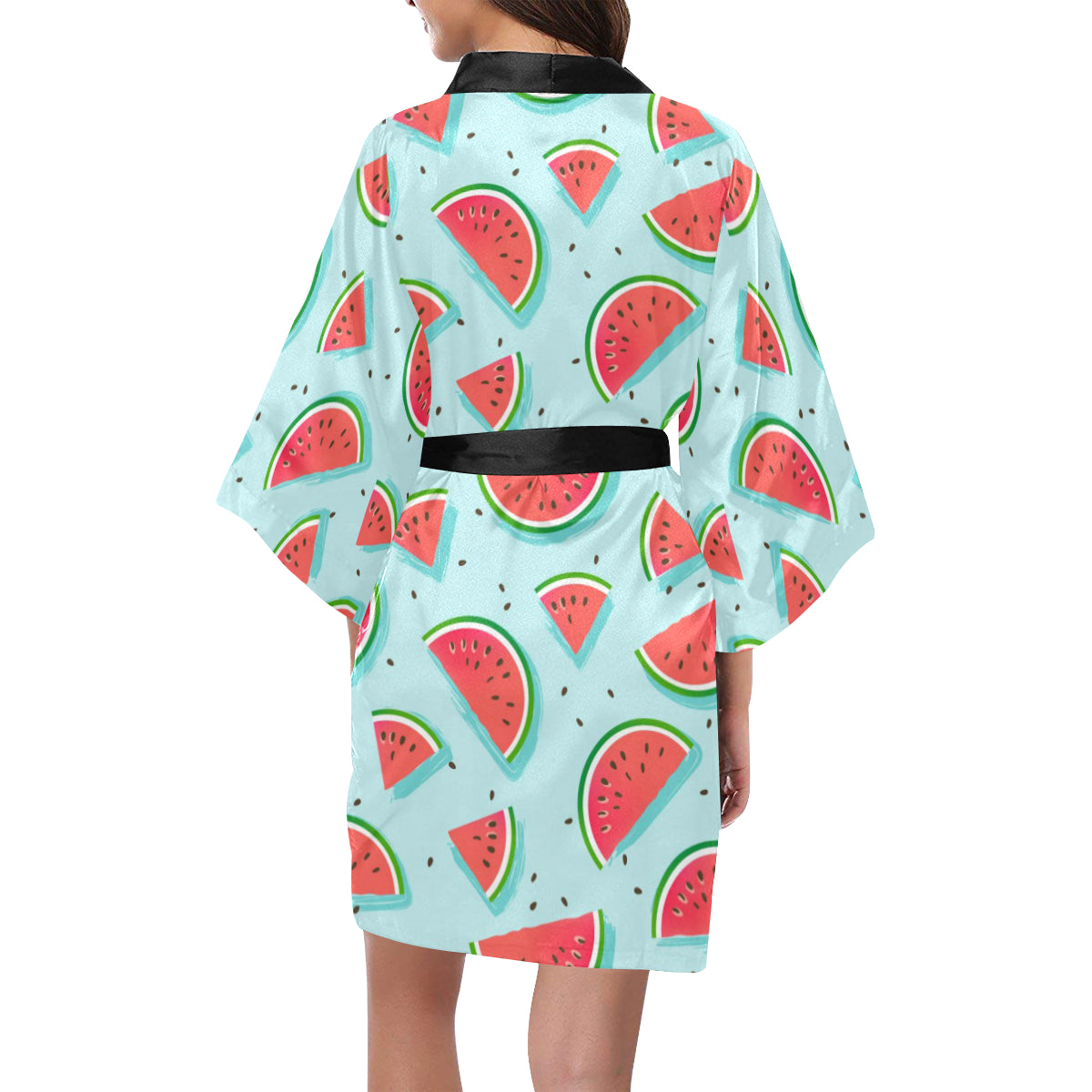 Watermelon Pattern Print Design WM03 Women's Short Kimono