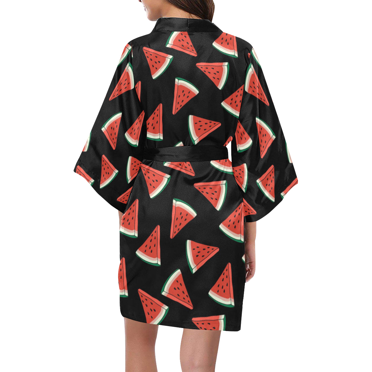 Watermelon Pattern Print Design WM01 Women's Short Kimono
