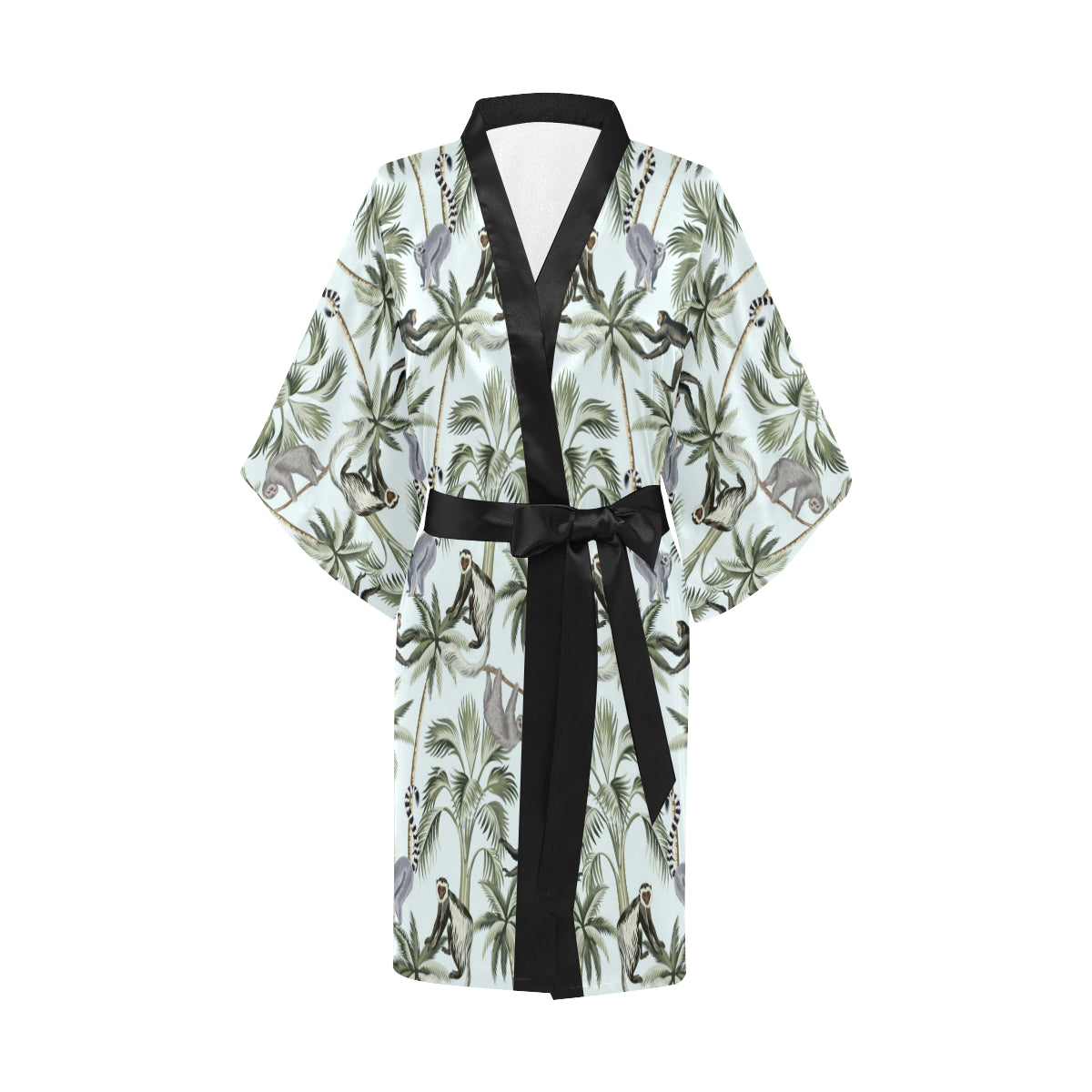 Rainforest Pattern Print Design RF04 Women's Short Kimono