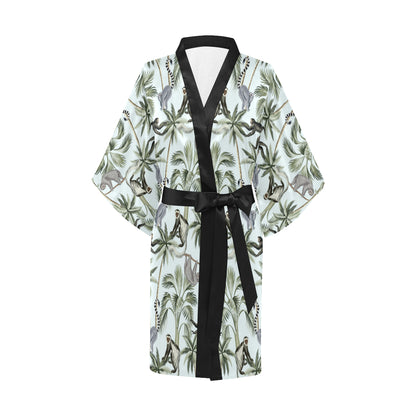 Rainforest Pattern Print Design RF04 Women's Short Kimono