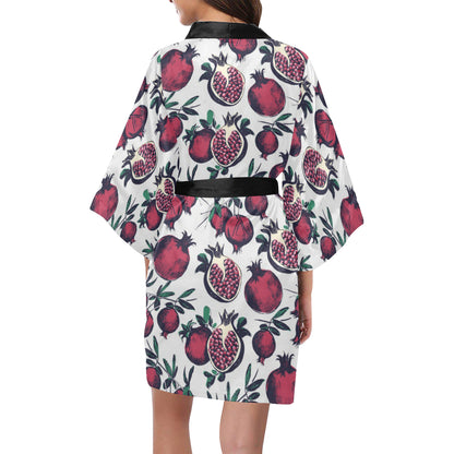Pomegranate Pattern Print Design PG01 Women's Short Kimono