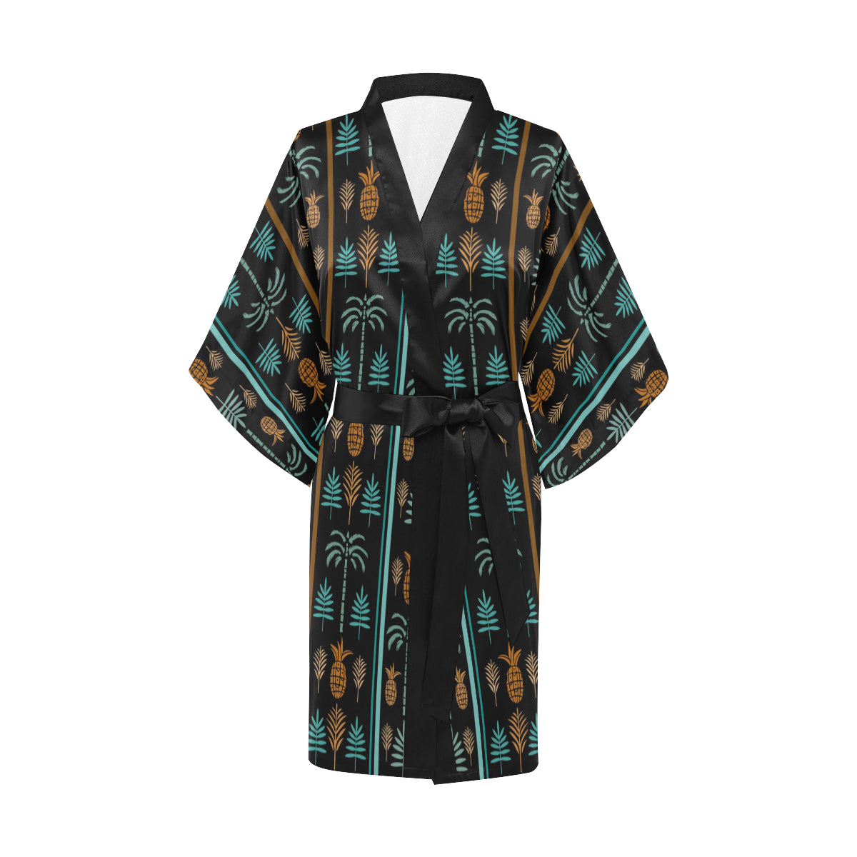 Hawaiian Themed Pattern Print Design H023 Women's Short Kimono