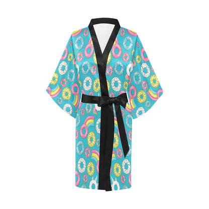 Donut Pattern Print Design DN013 Women's Short Kimono