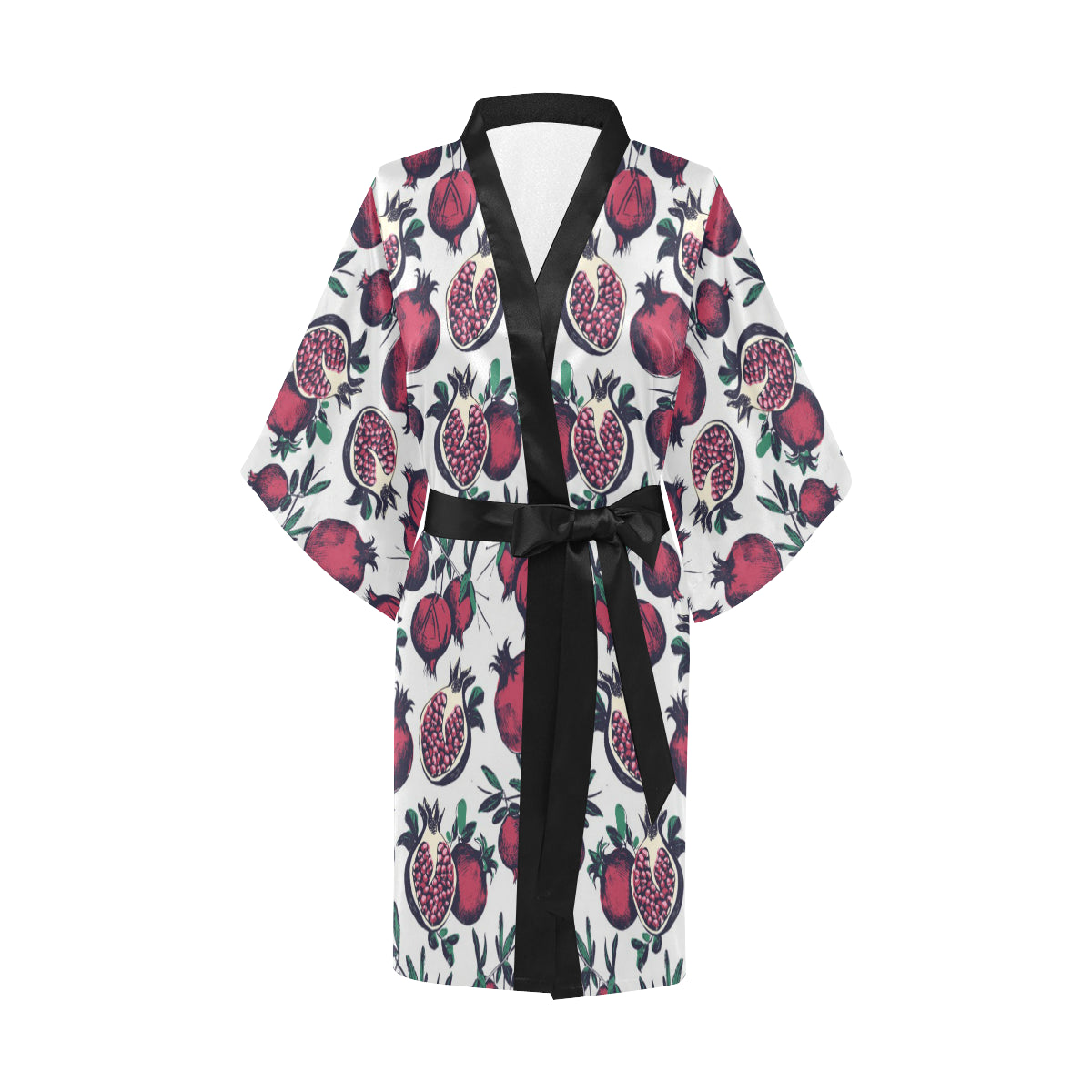 Pomegranate Pattern Print Design PG01 Women's Short Kimono