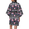 Hydrangea Pattern Print Design HD04 Women's Short Kimono