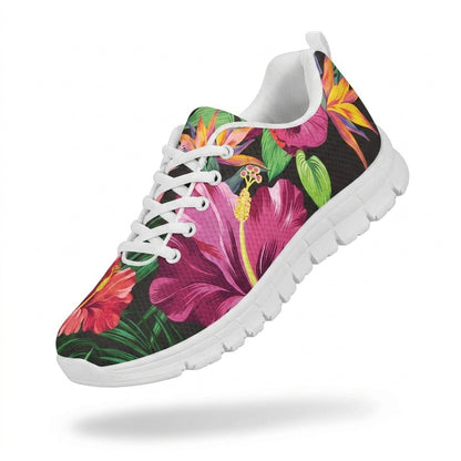 Hibiscus Hawaiian Design Print Pattern Women Sneakers Shoes