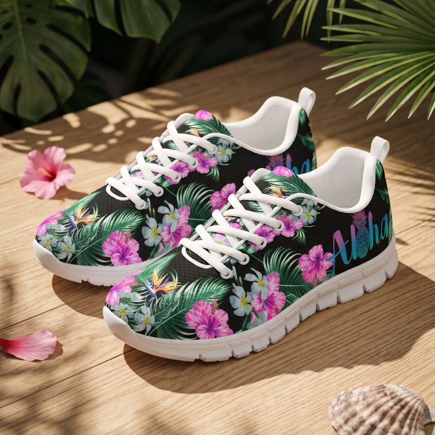 Aloha Hibiscus Hawaiian Flower Women Sneakers Shoes
