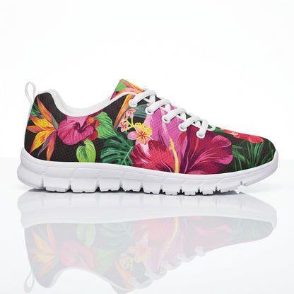 Hibiscus Hawaiian Design Print Pattern Women Sneakers Shoes