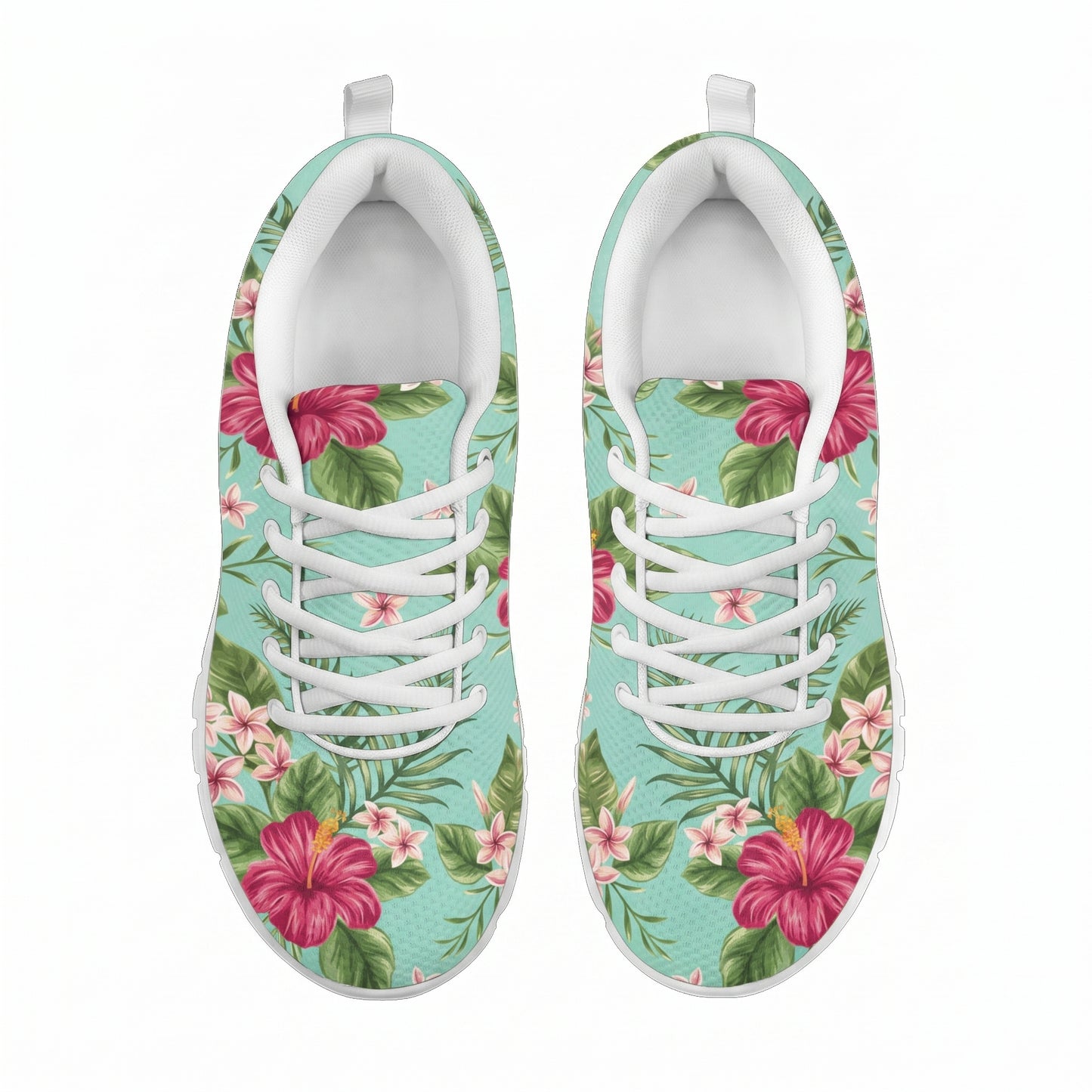 Plumeria and Hibiscus Hawaiian flower Women Sneakers Shoes