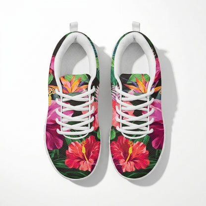 Hibiscus Hawaiian Design Print Pattern Women Sneakers Shoes