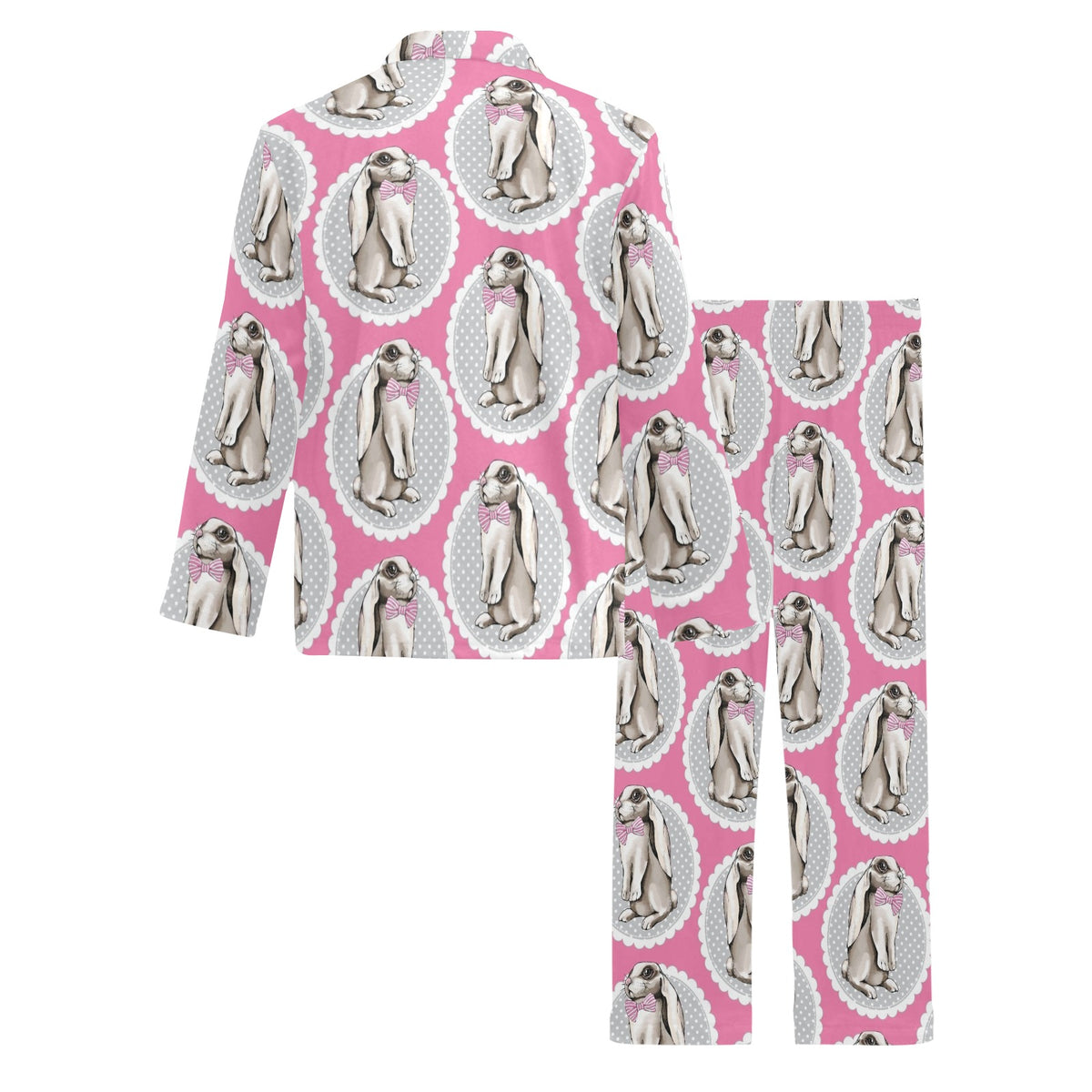 Rabbit Pattern Print Design RB019 Men's Long Sleeve Pajama Set