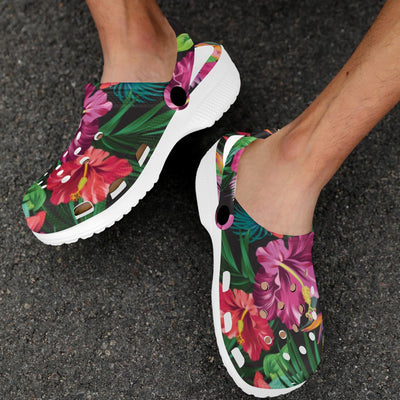 Hawaiian Flower Hibiscus tropical Unisex Clogs Shoes