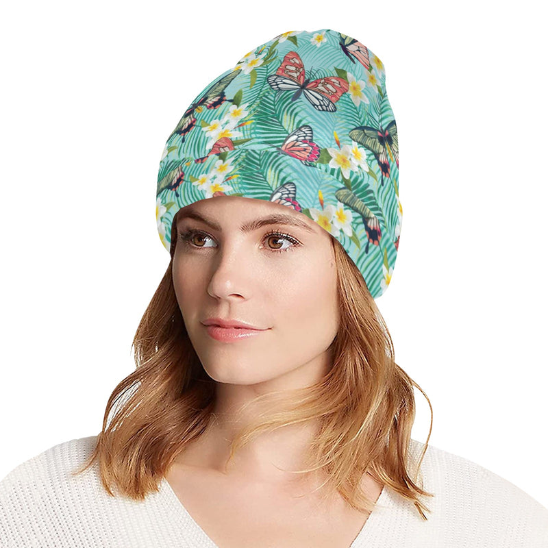 Butterfly Pattern Print Design 09 Unisex Beanie