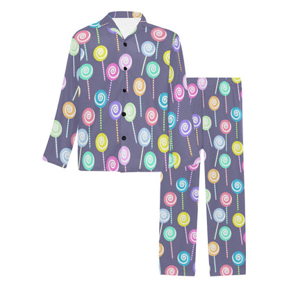Lollipop Pattern Print Design LL03 Men's Long Sleeve Pajama Set