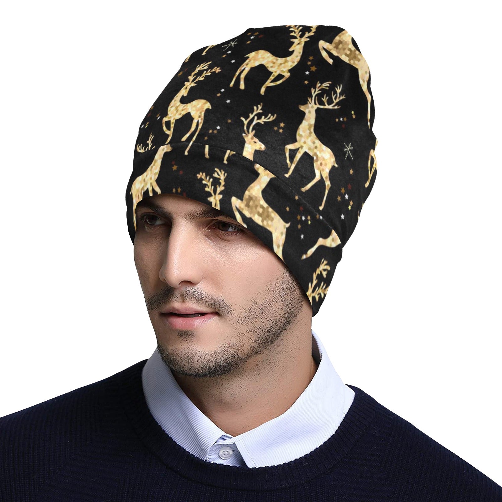 Deer Gold Pattern Unisex Beanie