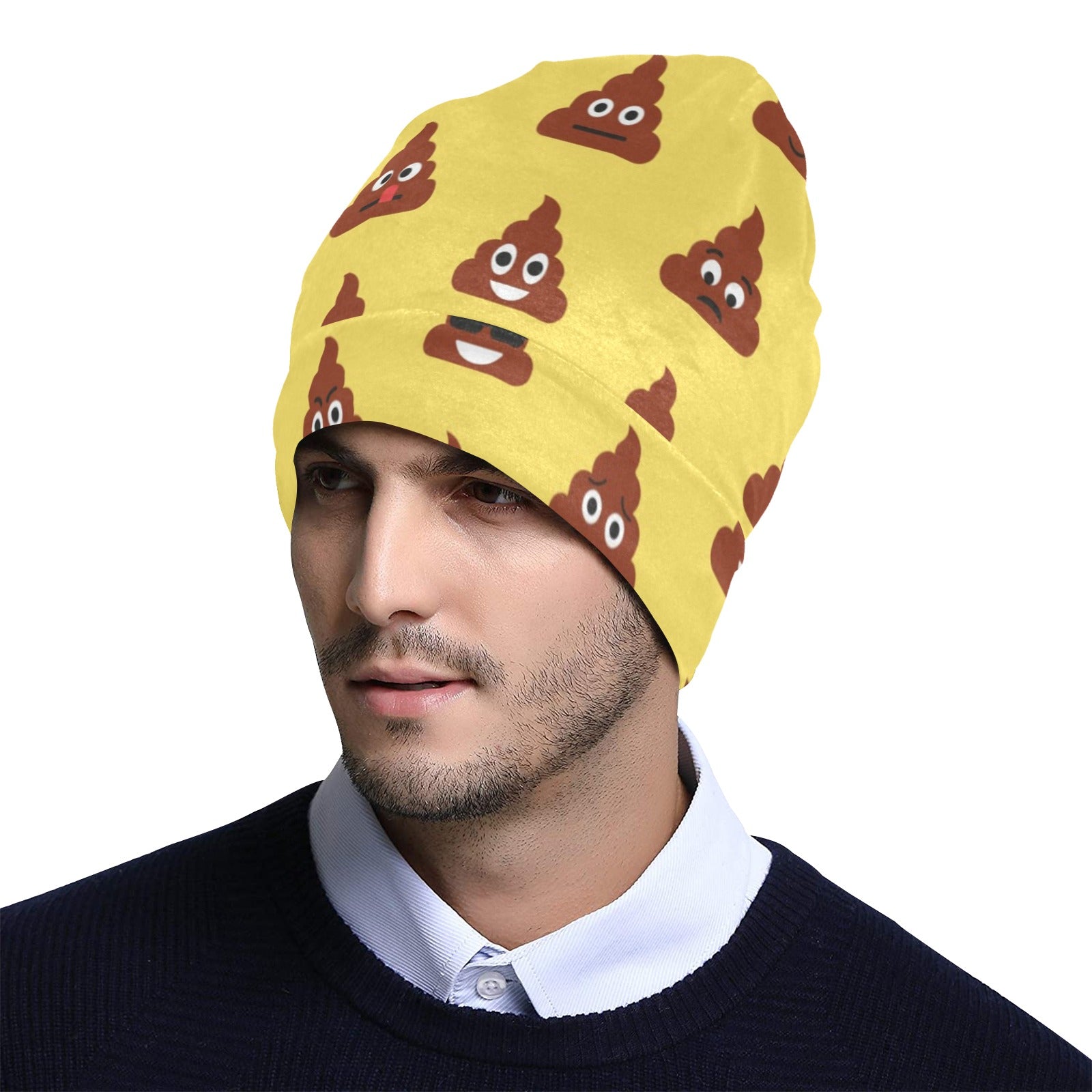 Emoji Poop Print Pattern Unisex Beanie