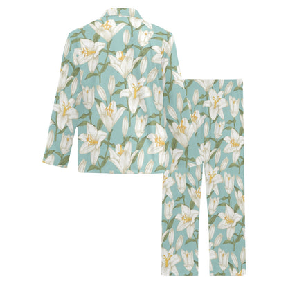Lily Pattern Print Design LY09 Men's Long Sleeve Pajama Set