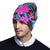 Neon Pink Hibiscus Pattern Print Design HB015 Unisex Beanie