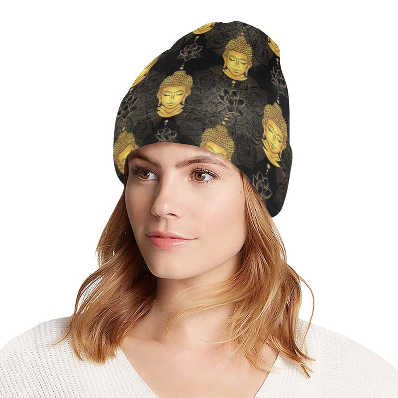 Buddha Pattern Print Design 04 Unisex Beanie