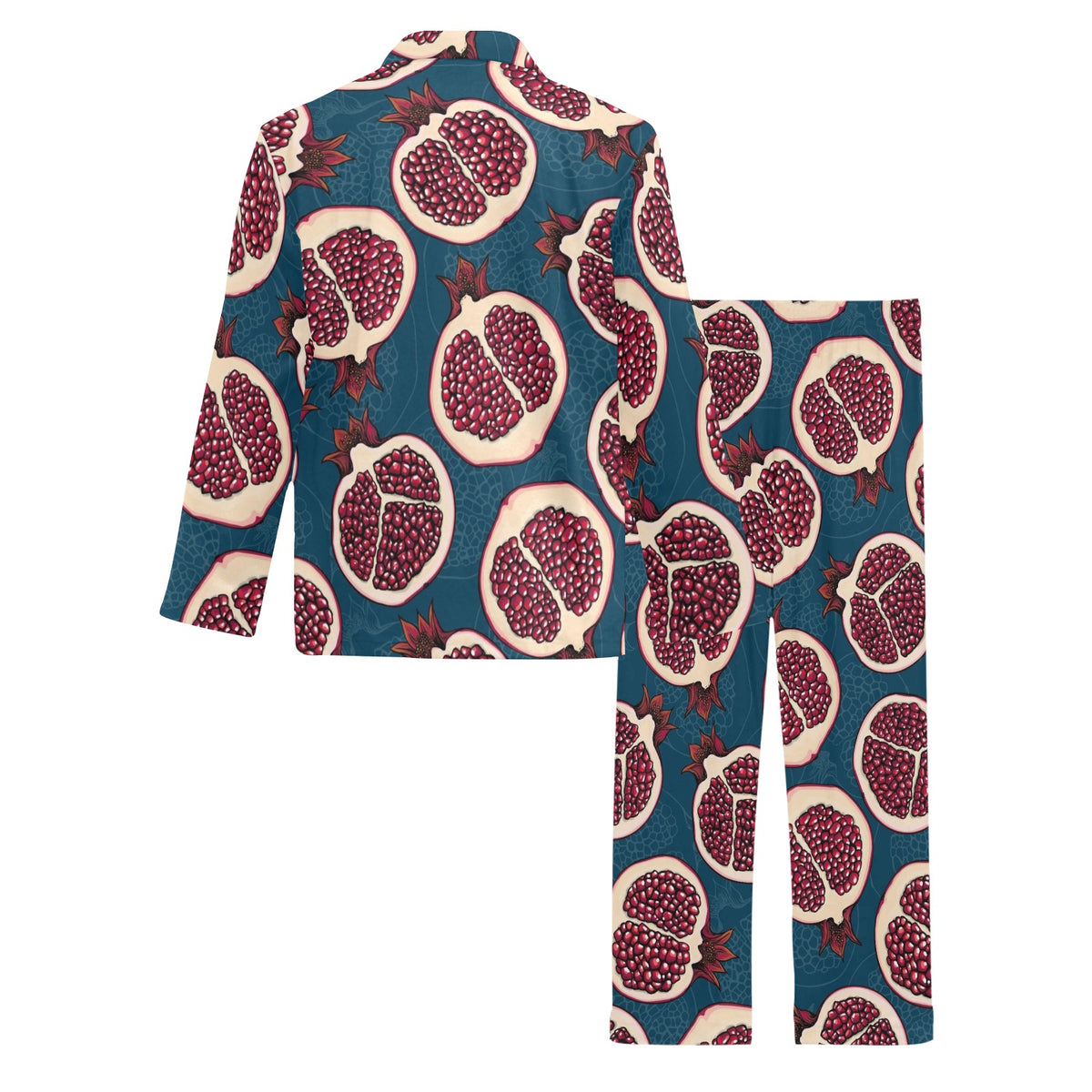 Pomegranate Pattern Print Design PG02 Men's Long Sleeve Pajama Set