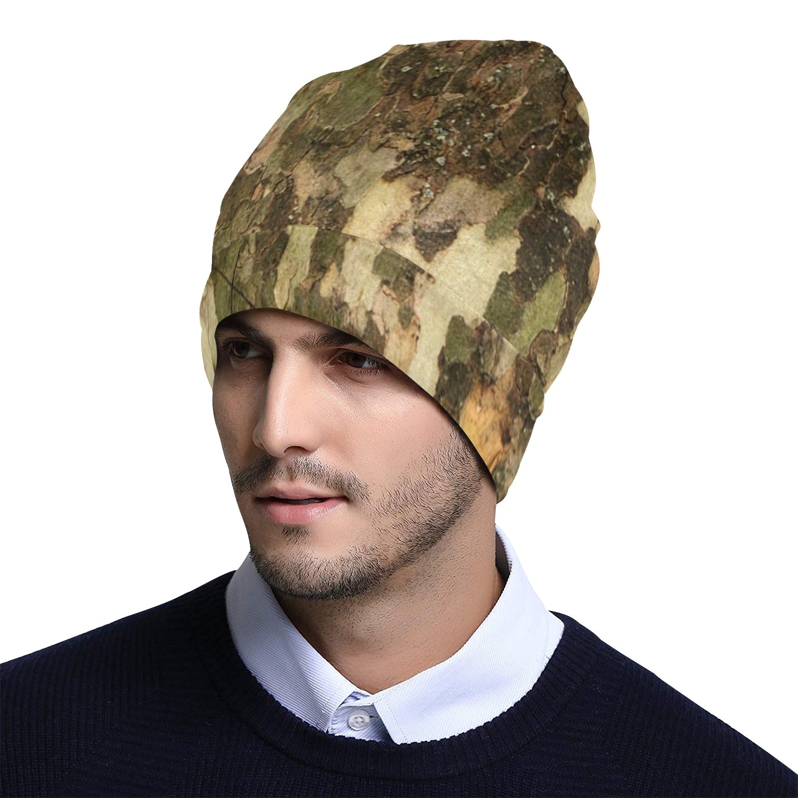 Camo Realistic Tree Texture Print Unisex Beanie