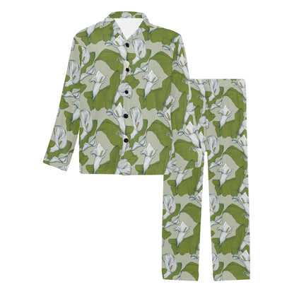 Lily Pattern Print Design LY08 Men's Long Sleeve Pajama Set