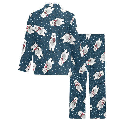 Polar Bear Pattern Print Design PB05 Men's Long Sleeve Pajama Set