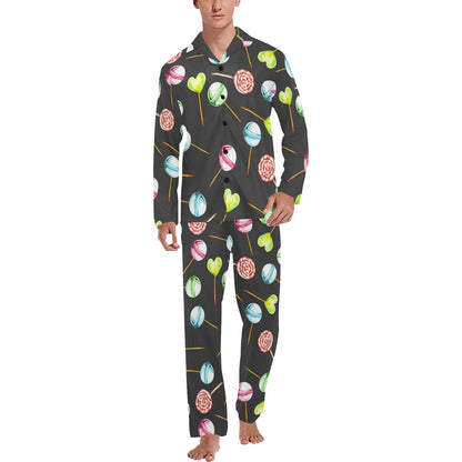 Lollipop Pattern Print Design LL02 Men's Long Sleeve Pajama Set