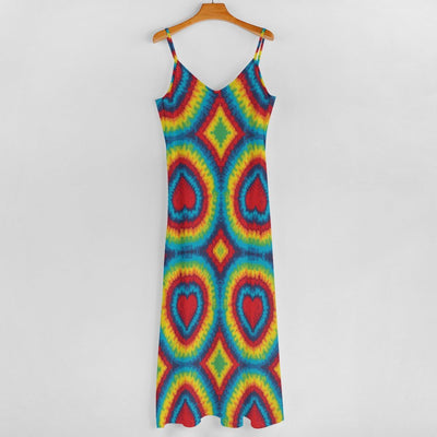 Tie Dye Heart shape Long Maxi Dress