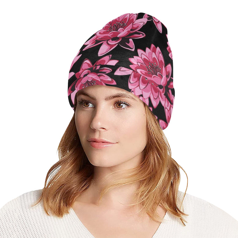 Lotus Pattern Print Design 03 Unisex Beanie