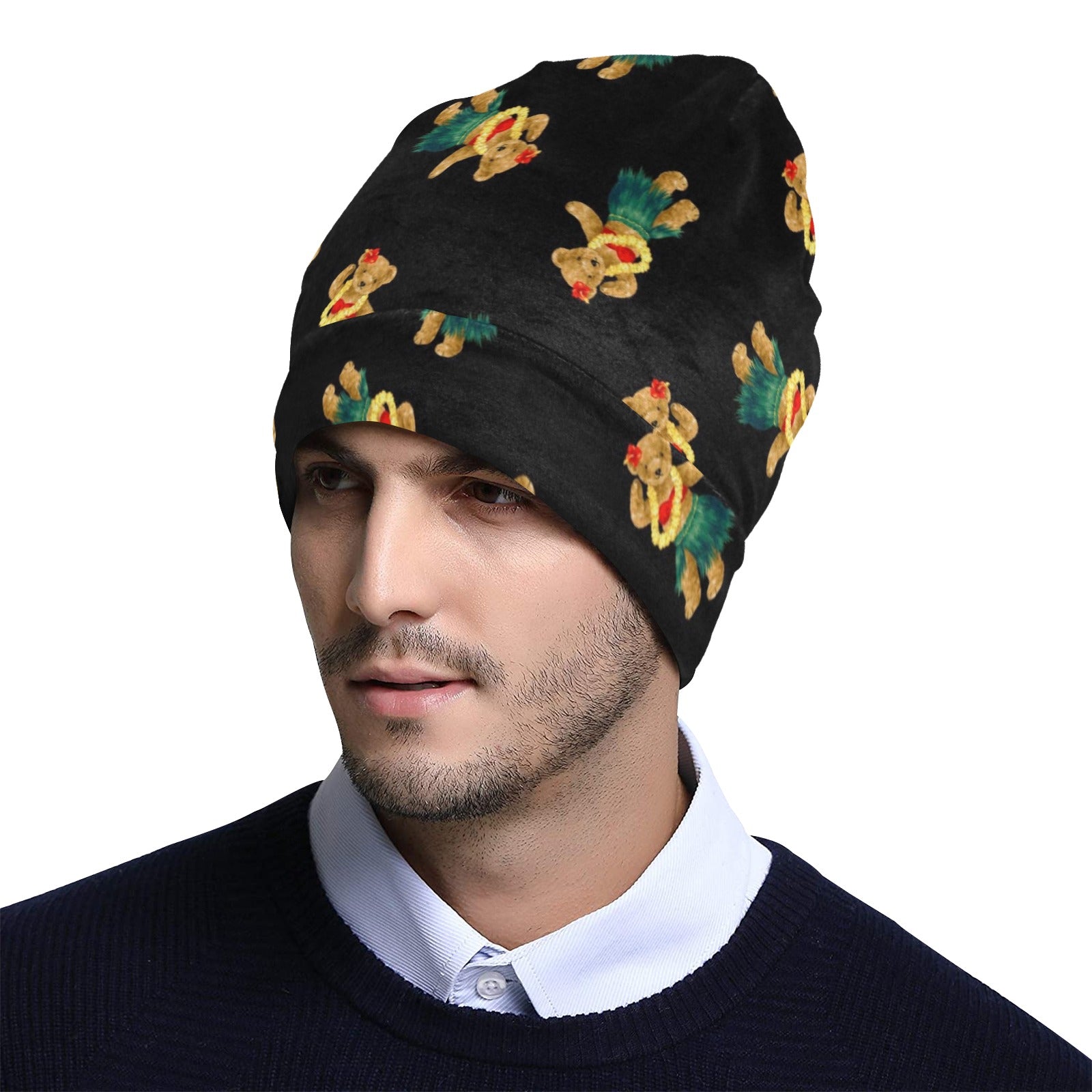 Hula Bear Pattern Print Design 06 Unisex Beanie