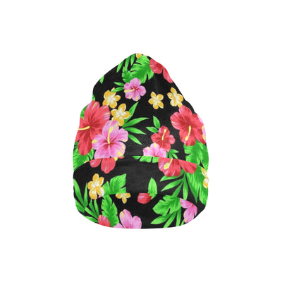 Pink Red Hibiscus Pattern Print Design HB023 Unisex Beanie